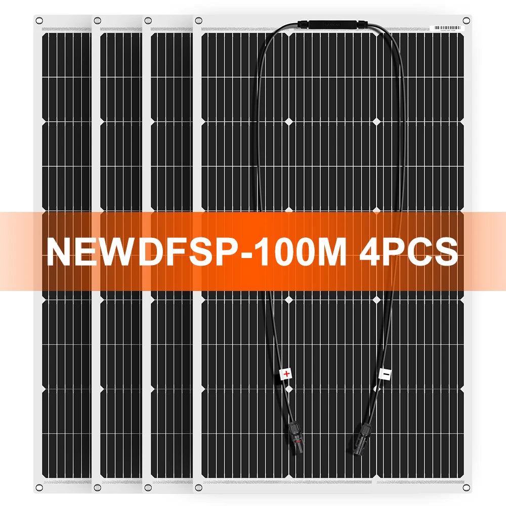100W-400W Flexible & Durable Solar Panel, 12V/18V Waterproof Portable Charger for RV Camping Boat Van