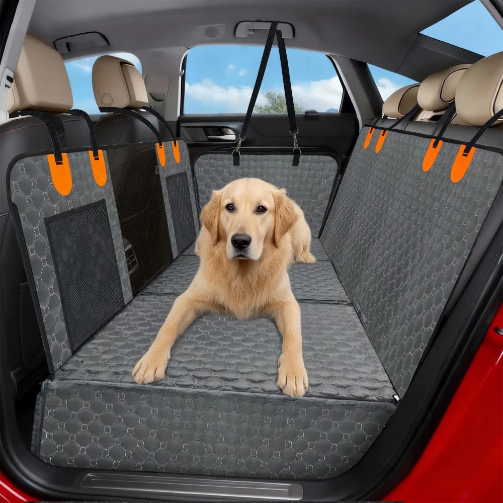 Back Seat Extender for Dogs Hard Bottom Dog Car Seat Cover Waterproof Back Seat Hammock Pet Rear Seat Protector Dog Travel Bed