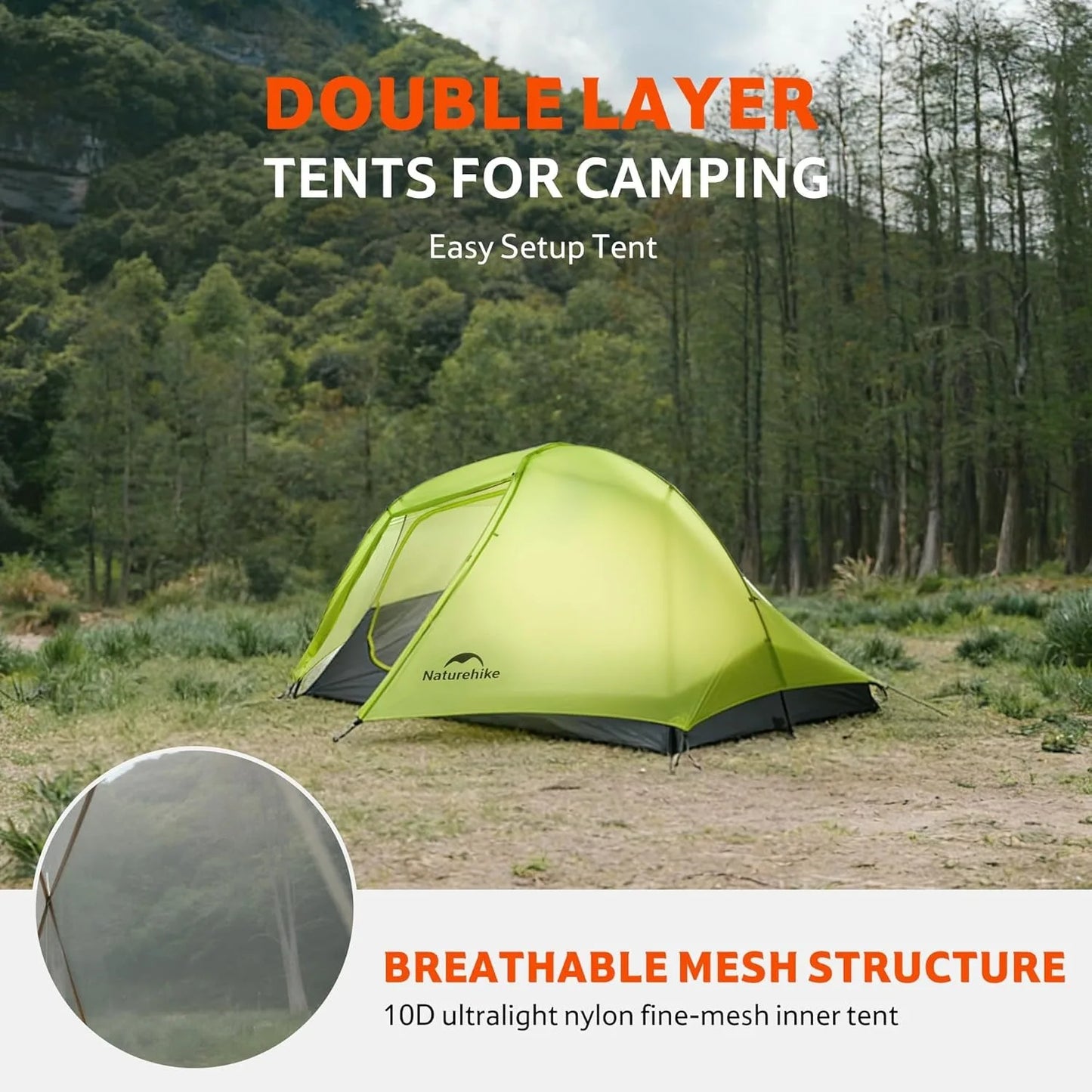 Star Trail EXT Hiking Tent Outdoor Camping Ultralight Rainstorm Protection Wild Tent 1-2 Person 0D Nylon Backpacking Tent