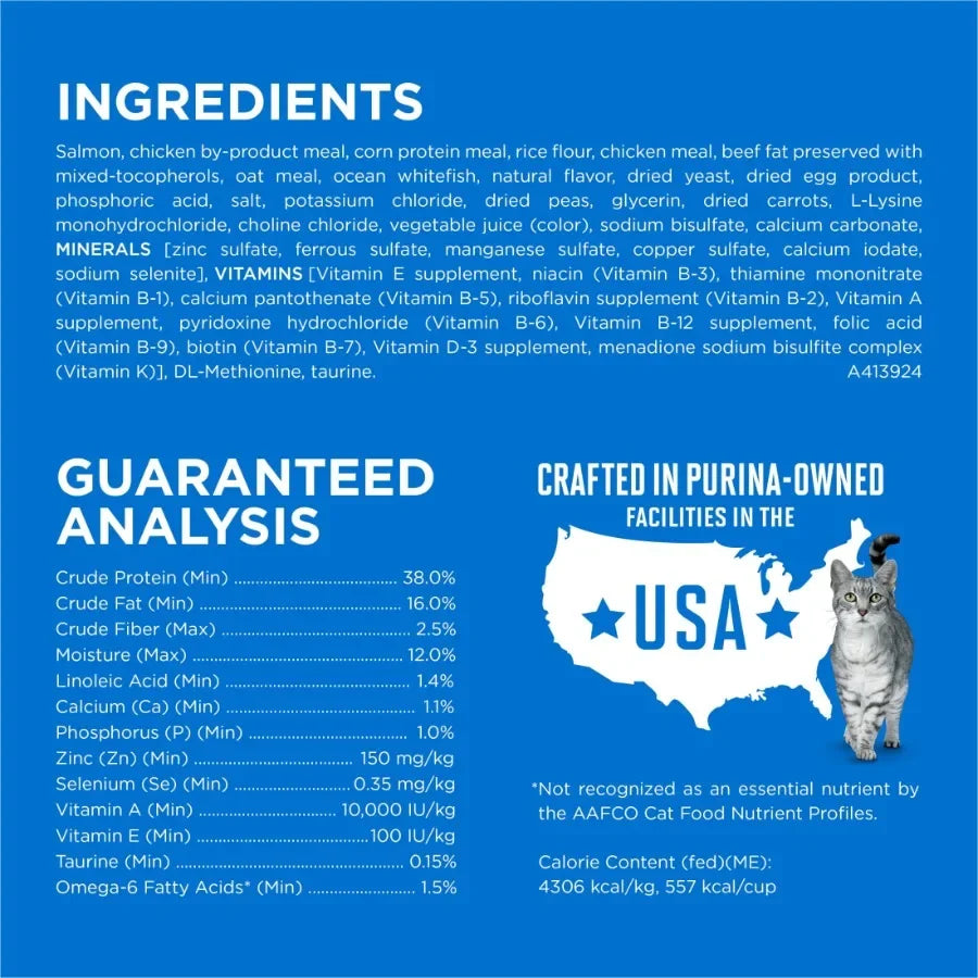 Plus Natural High Protein Dry Cat Food Salmon and Ocean Whitefish Skin and Coat Health Formula, 7 lb Bag