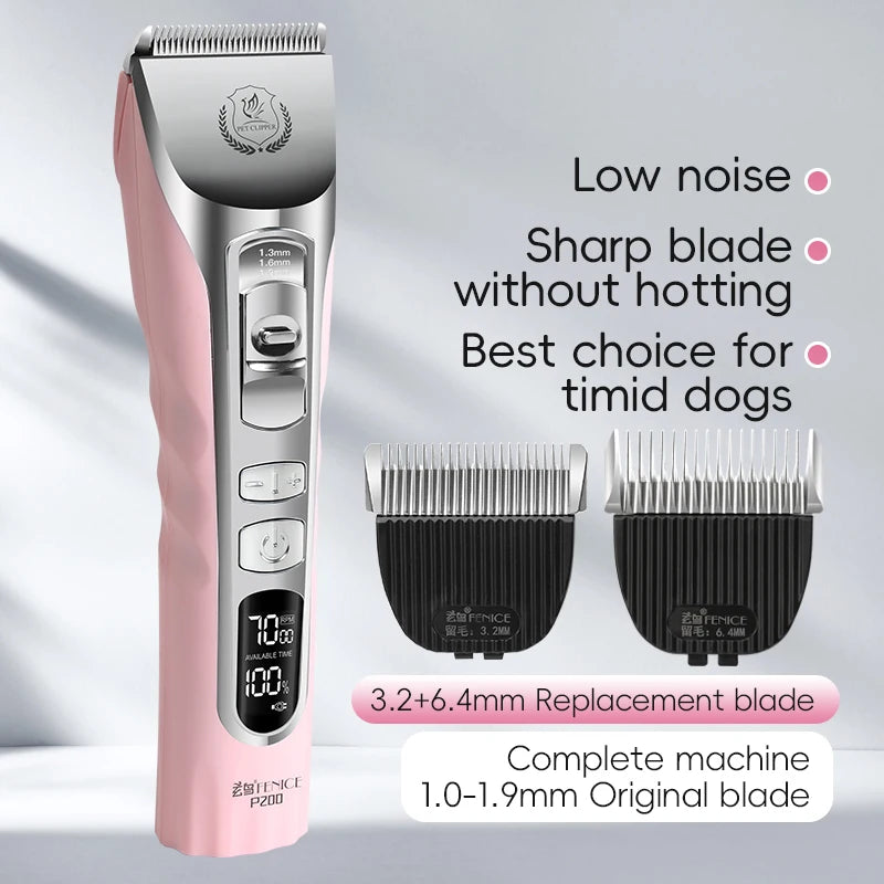 New Upgrade 5000mA Capacity Cordless LCD Screen Pets Dog Grooming Clippers Rechargeable Haircut Shaver for Trimming Salon