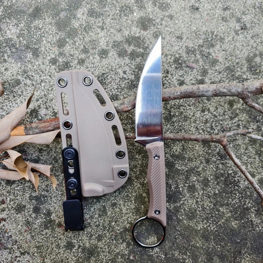 Sheathed Fixed Blade Made of 8Cr13Mov Steel A Nylon Fiber Handle and Is Lightweight and Durable Suitable for Camping Fishing