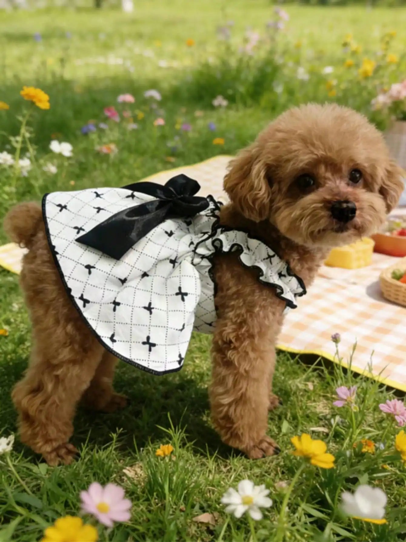 1pc Romantic Ditsy Floral Sleeveless Dress For Small Dogs & Cats, Breathable Lightweight Elegant Princess Style, Suitable For Spring & Summer
