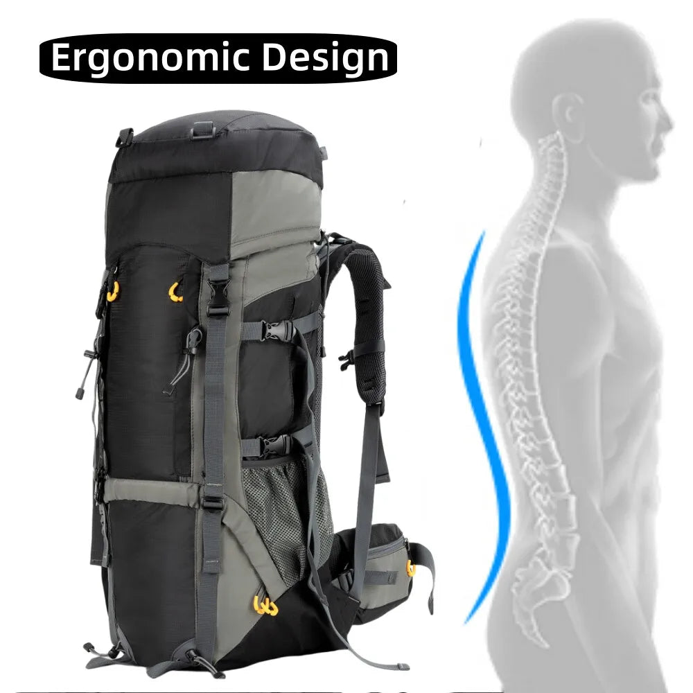 Camping Backpacks 70L 90L with Internal Frame Hiking Backpack for Men Women Waterproof Lightweight Breathable Outdoor Mountaineering Traveling