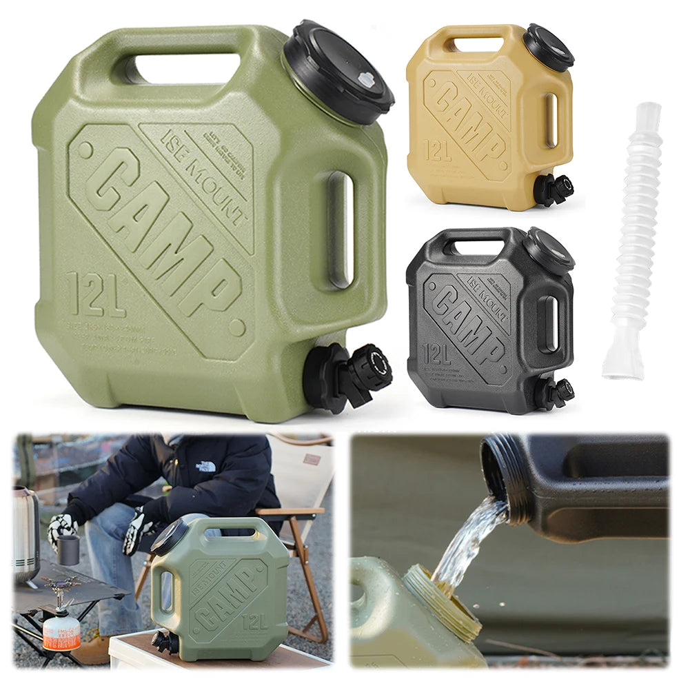 12L Water Storage Container Leak-Proof Portable Water Tank Large Capacity Drinking Water Bucket for Vehicle Car Camping