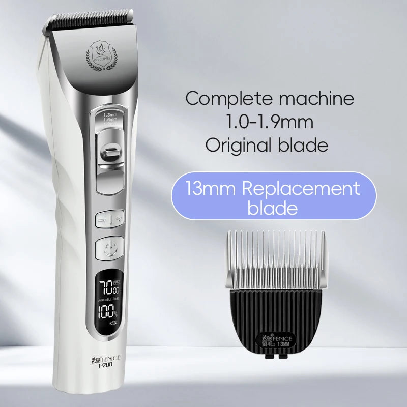 New Upgrade 5000mA Capacity Cordless LCD Screen Pets Dog Grooming Clippers Rechargeable Haircut Shaver for Trimming Salon