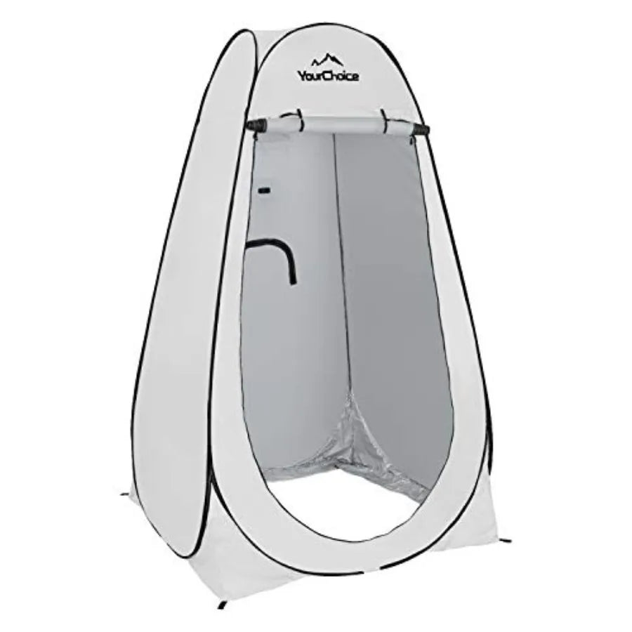 Pop-Up Privacy Shower Tent 3.9 x 3.9 x 6.2FT Portable Camping Changing Room Instant Setup Outdoor Shelter with Silver Coating