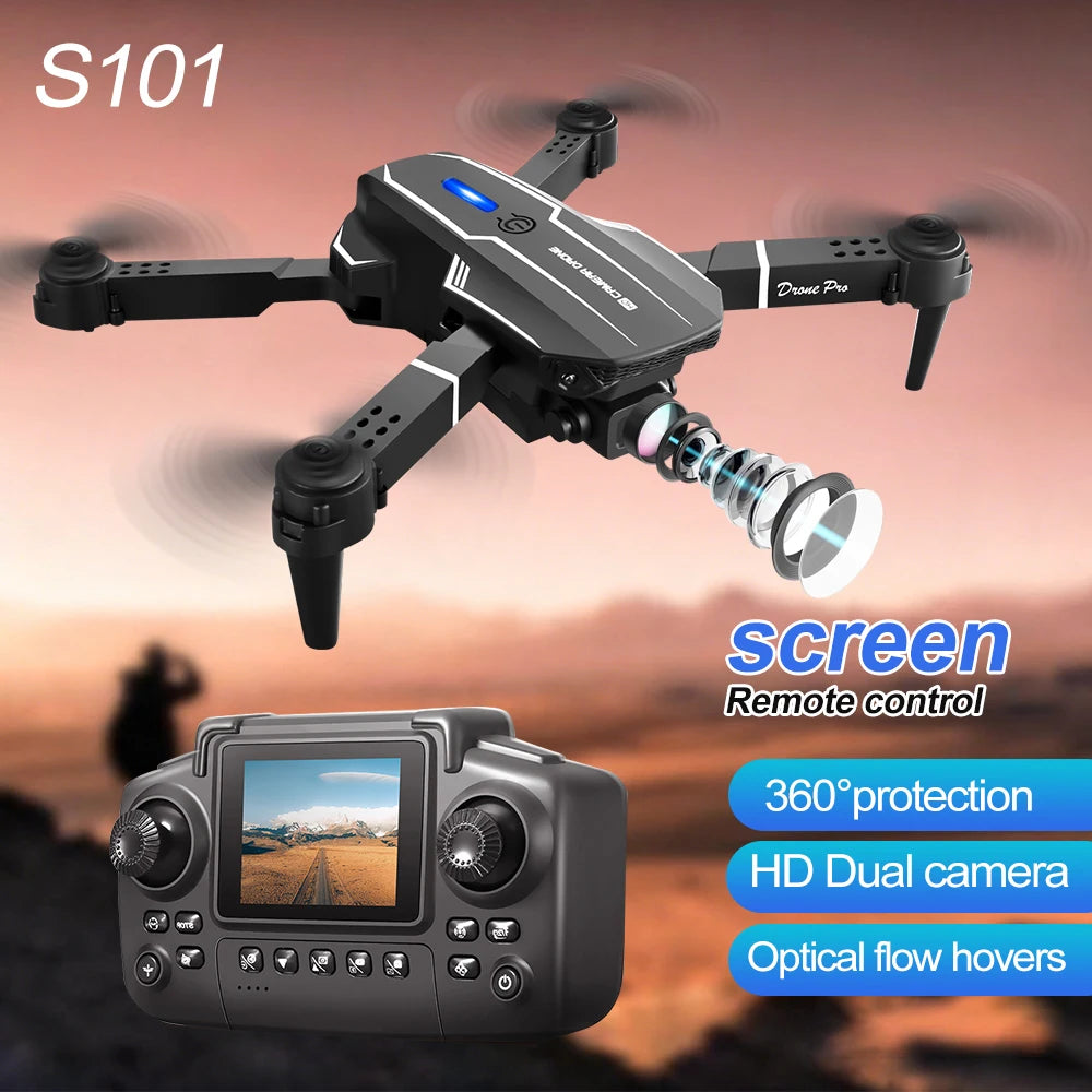 Folding RC Drone HD Dual Camera 120° Wide Angle 50X Digital Zoom HD Image Transmission LED Light Portable Design With Storage Bag Indoor Outdoor Flight Drone