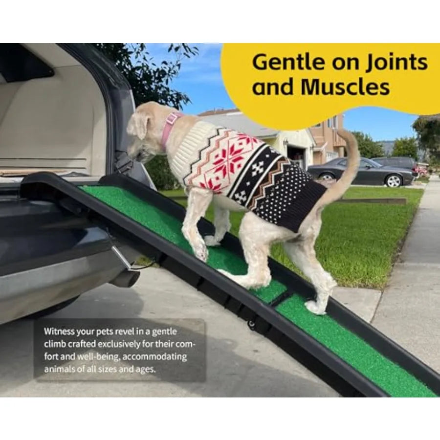 Pet Ramp for Dogs and Cats Foldable Portable Dog Ramp with Non-Slip Surface Lightweight Travel Ramp for Cars SUVs Beds