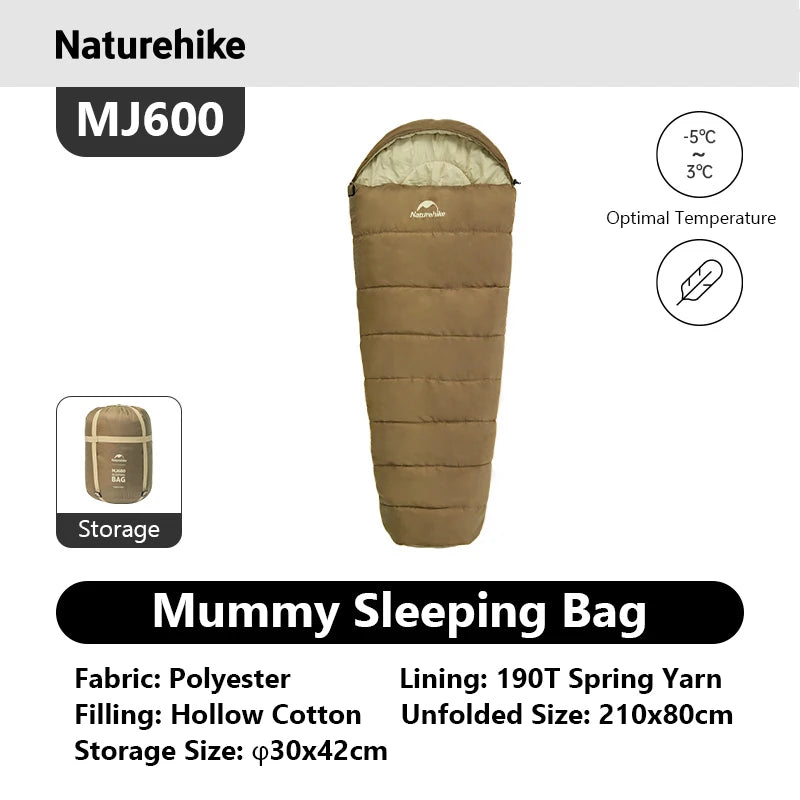 Mummy Sleeping Bags MJ300/MJ600 Cotton Camping Adults Sleeping Bag Ultra Winter Warm Mummy Sleeping Bag Indoor