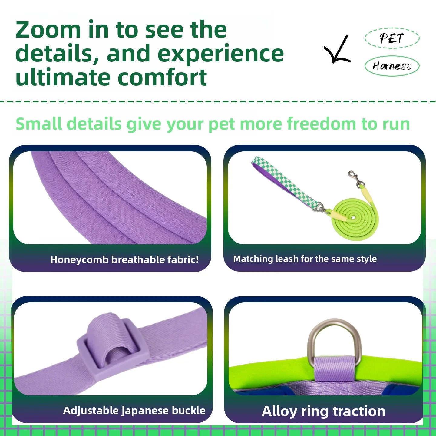 Dog Leash with Saddle-Style Harness for Small And Medium-Sized Dogs, Specially Designed for Outdoor Dog Walking, Anti-Shock Vest