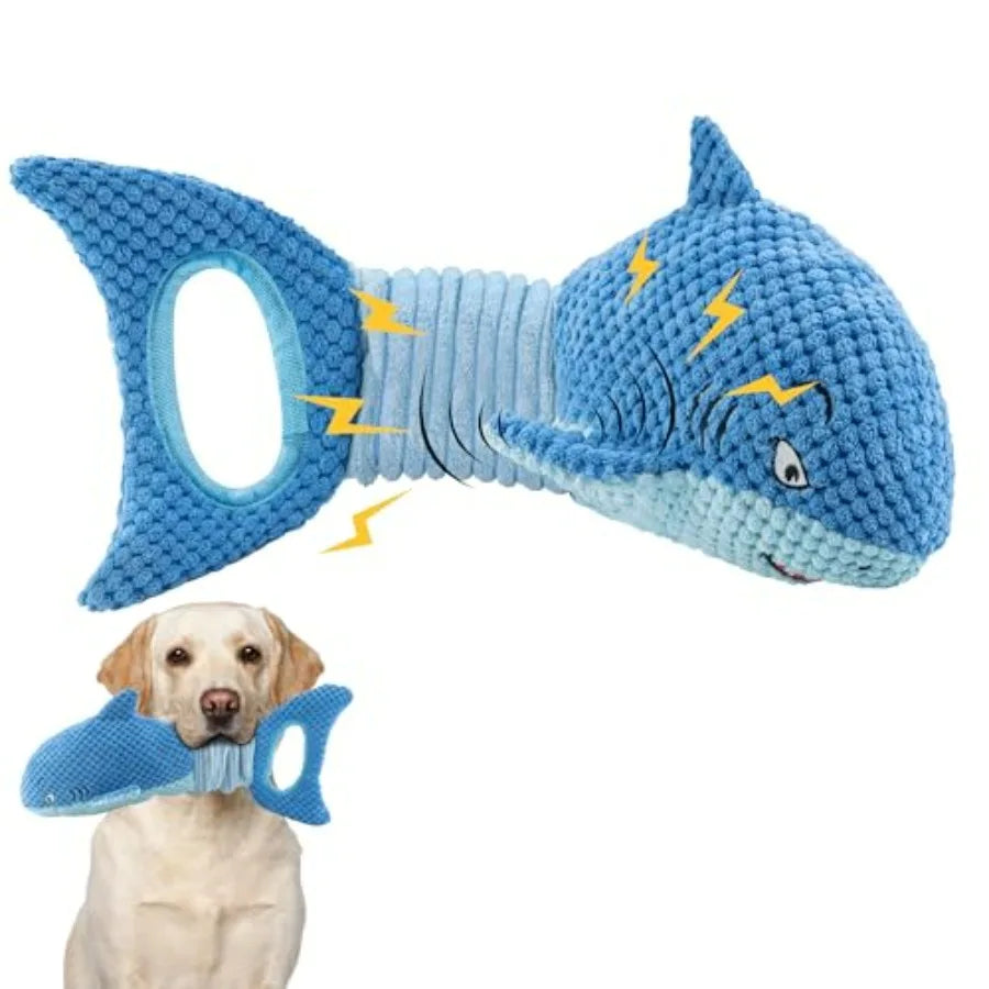 Tough Dog Toys, Stuffed Chew Large Dog Toys to Keep Them Busy, Interactive Squeaky Tug of War Doggie Toy, Crinkle