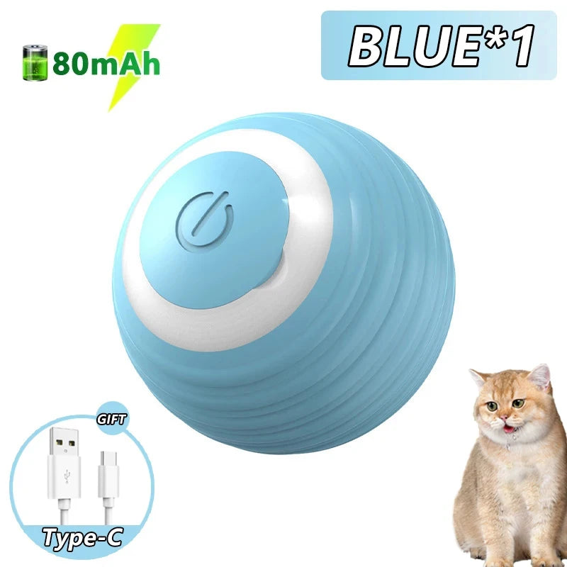 Interactive Ball Toys Automatic Rolling Ball Faux Tail Rechargeable Smart Pet Electric Toy Dog Cat Training Imitate Mouse