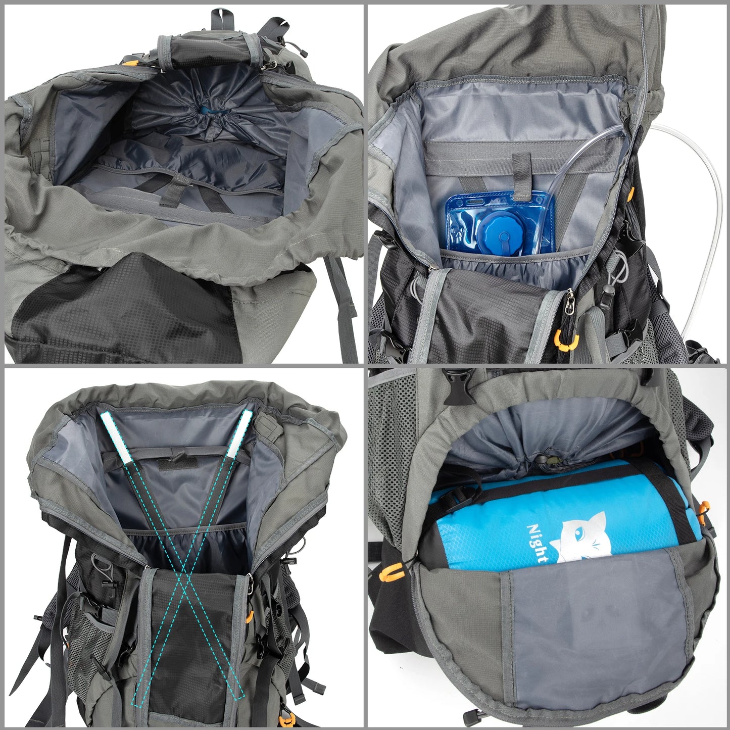 Camping Backpacks 70L 90L with Internal Frame Hiking Backpack for Men Women Waterproof Lightweight Breathable Outdoor Mountaineering Traveling