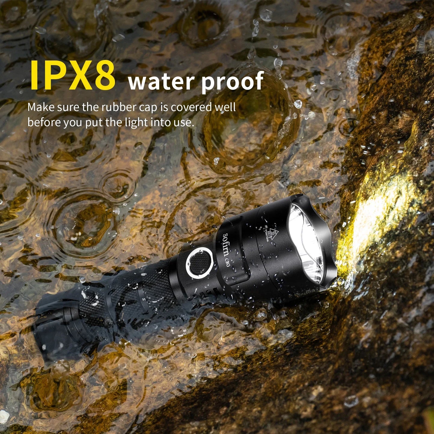 C8G SST40 Powerful LED Flashlight 21700 With Power Indicator Lantern 18650 Torch 2 Groups Ramping SOS Beacon Outdoor