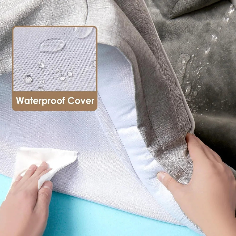 Orthopedic Dog Bed for Extra Large Dogs 44x32in, Waterproof Memory Foam XL Pet Couch with Bolsters, Washable Cover, Grey