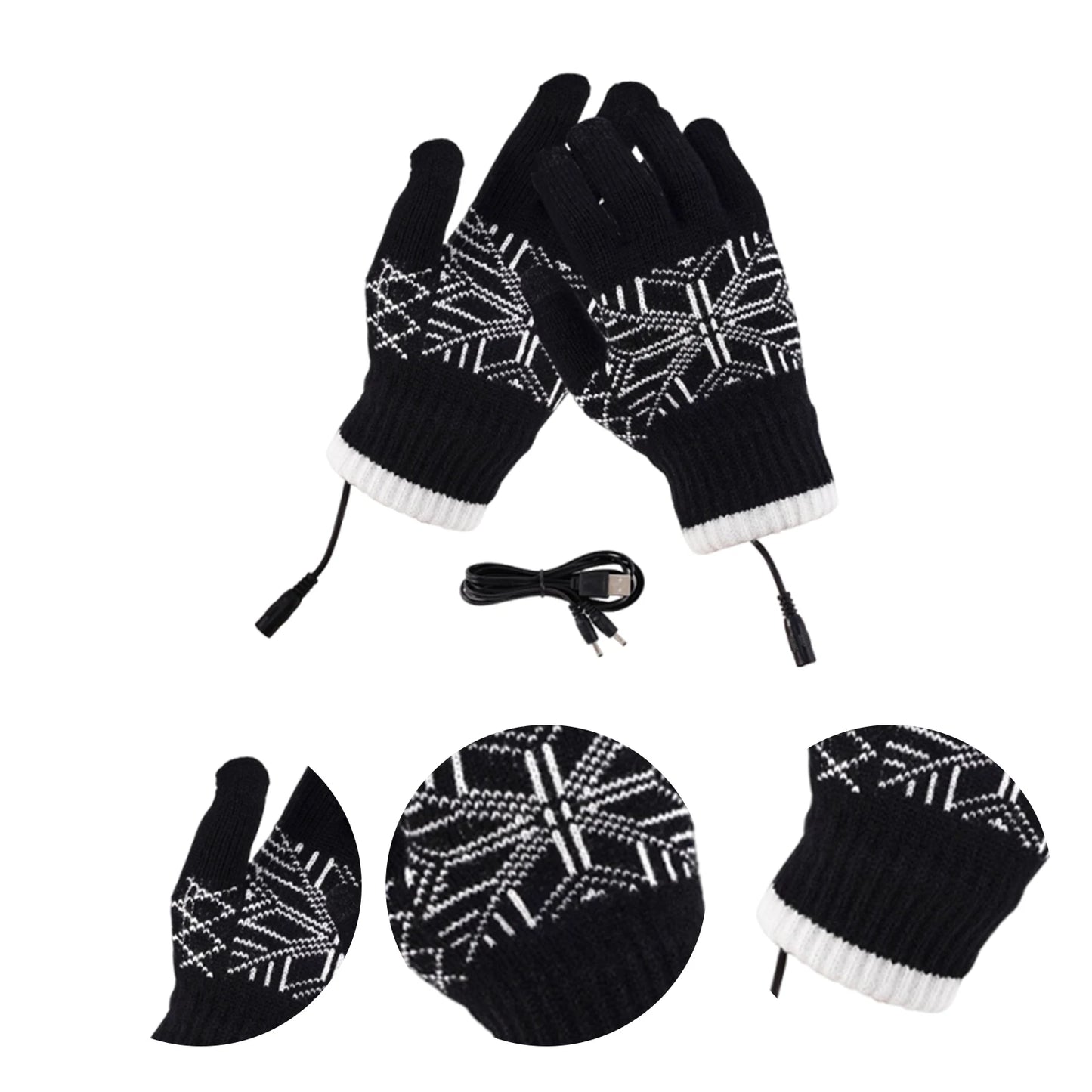 USB Touchscreen Hand Warmer Anti-Slip Motorcycle Thermal Gloves Wear Resist Soft Heating Gloves for Outdoor Camping Hiking