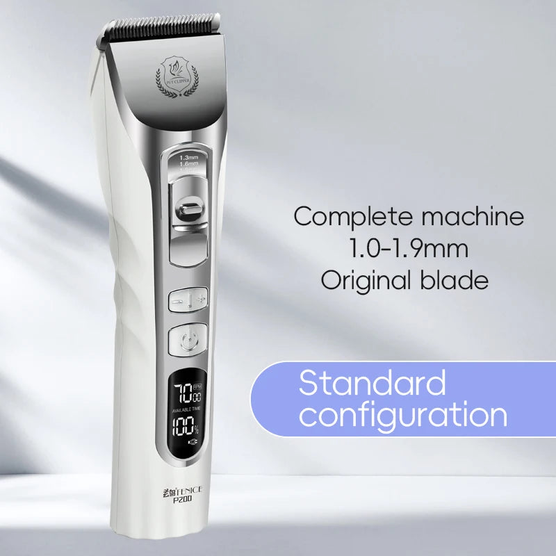 New Upgrade 5000mA Capacity Cordless LCD Screen Pets Dog Grooming Clippers Rechargeable Haircut Shaver for Trimming Salon