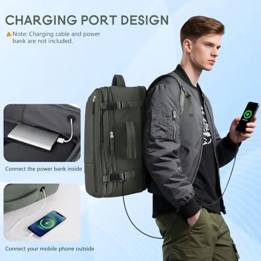 Travel Backpack for Men Women, Carry On Backpack, 16 Inch Laptop Backpack, Waterproof Hiking Backpack, Casual Outdoor Daypack