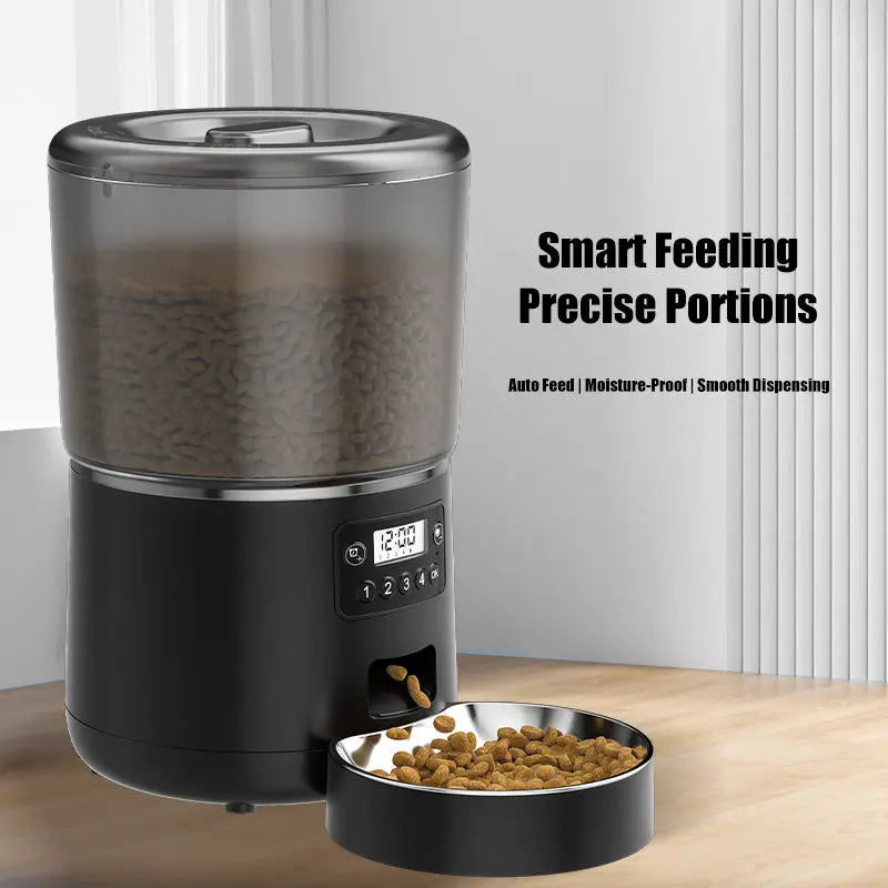 Smart Eco-Friendly Durable Pet Feeder Automatic Dog Cat Food Dispenser with Timer Portion Control & Battery Operated