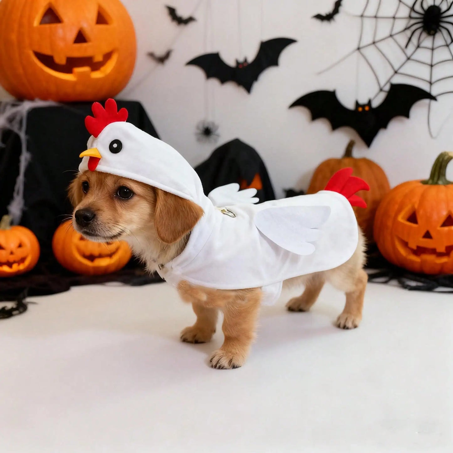 Dog Halloween Costumes Dog Chicken Costume Halloween Pet Clothes For Halloween Pet Party Cosplay White, Large