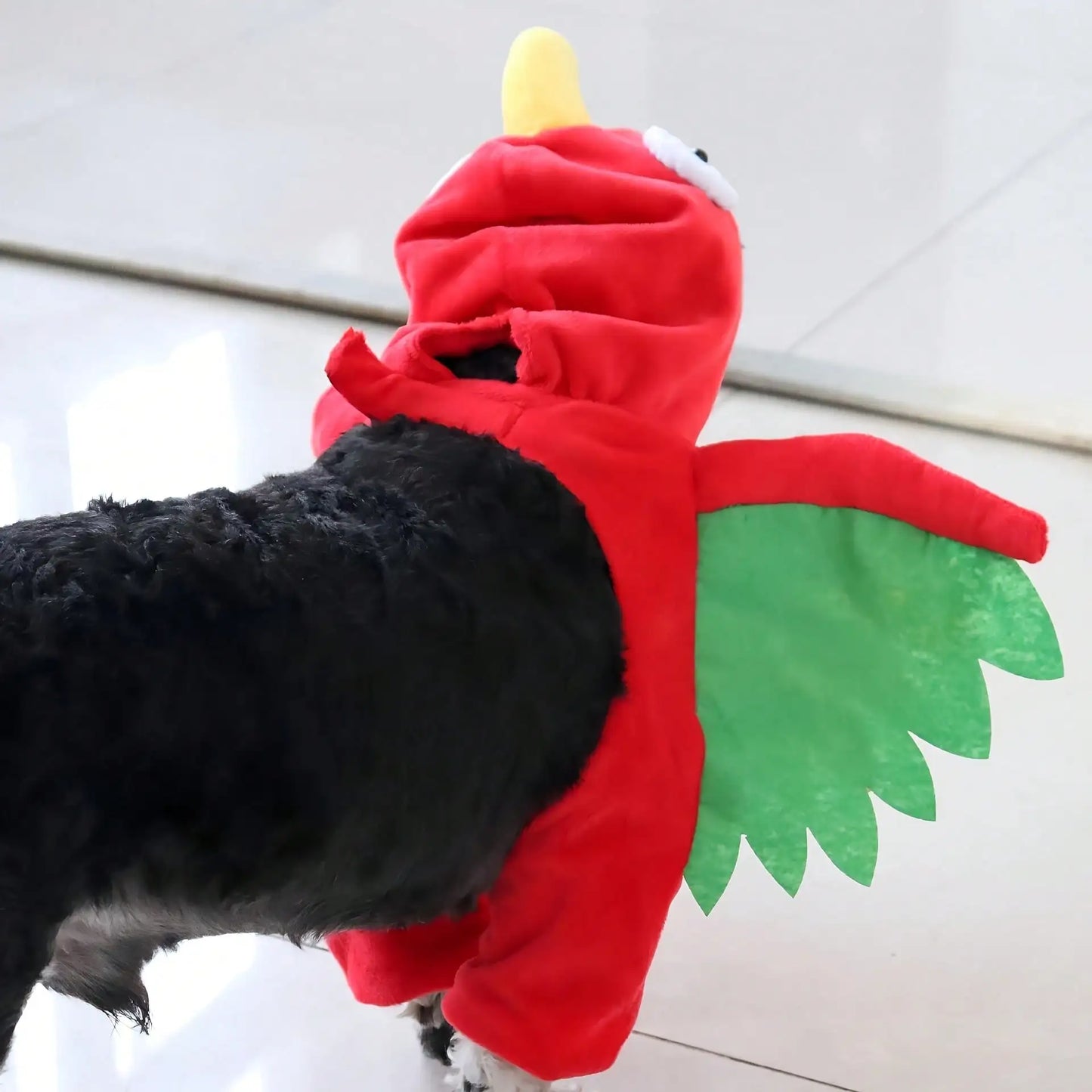 Halloween Pet Turkey Standing Costume With Colorful 3D Wings, Funny Red Bird Standing Outfit For Small And Medium Dogs