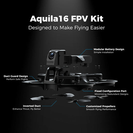 Aquila16 FPV Kit ELRS 2.4G Brushless Racing Drone VR03 Goggles 1102 18000KV 25-350mW VTX Indoor Outdoor Mini Quadcopter