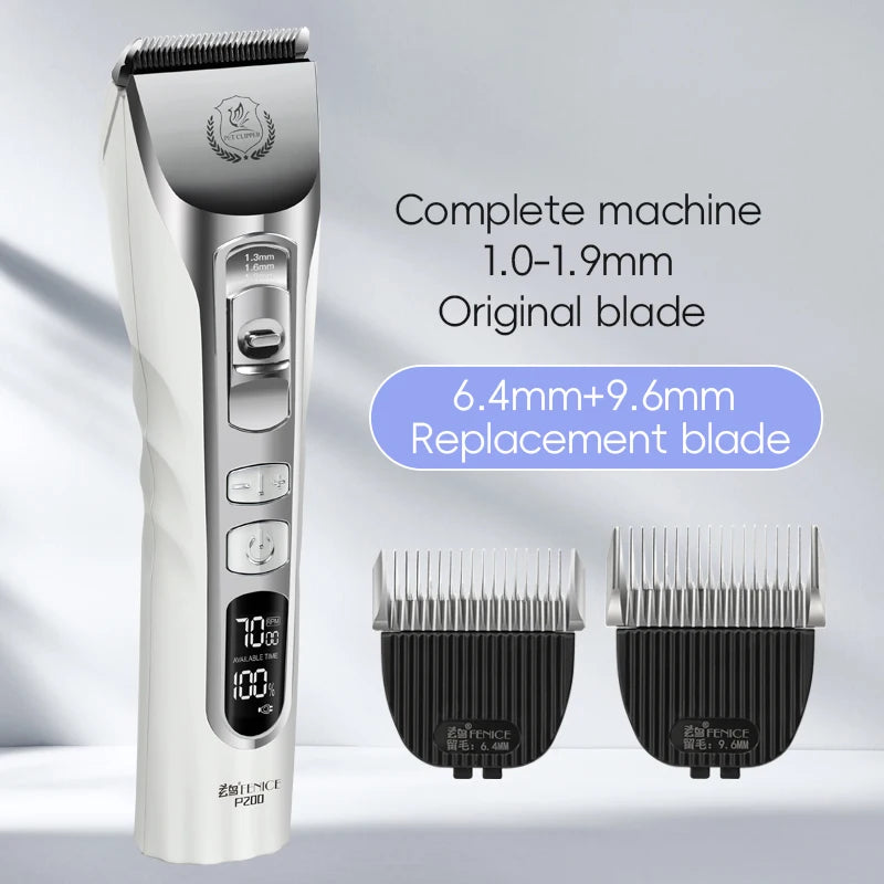 New Upgrade 5000mA Capacity Cordless LCD Screen Pets Dog Grooming Clippers Rechargeable Haircut Shaver for Trimming Salon