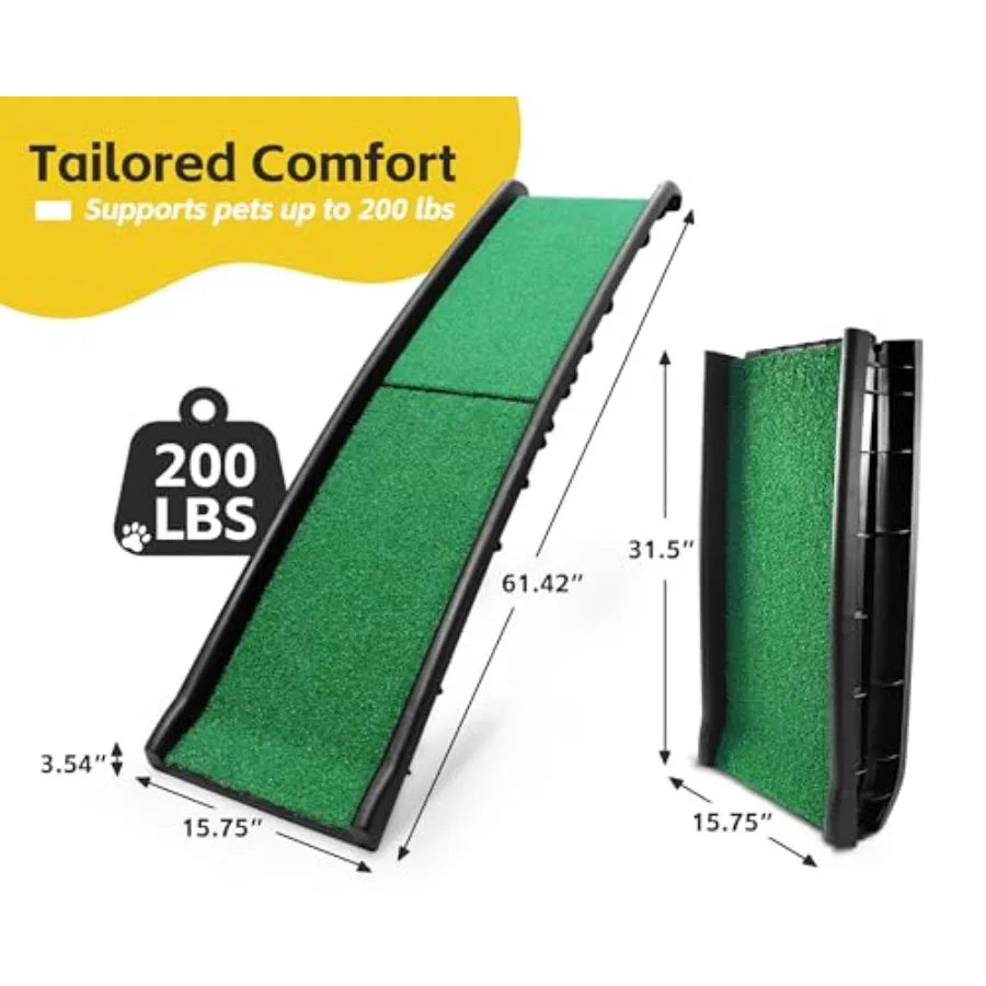 Pet Ramp for Dogs and Cats Foldable Portable Dog Ramp with Non-Slip Surface Lightweight Travel Ramp for Cars SUVs Beds