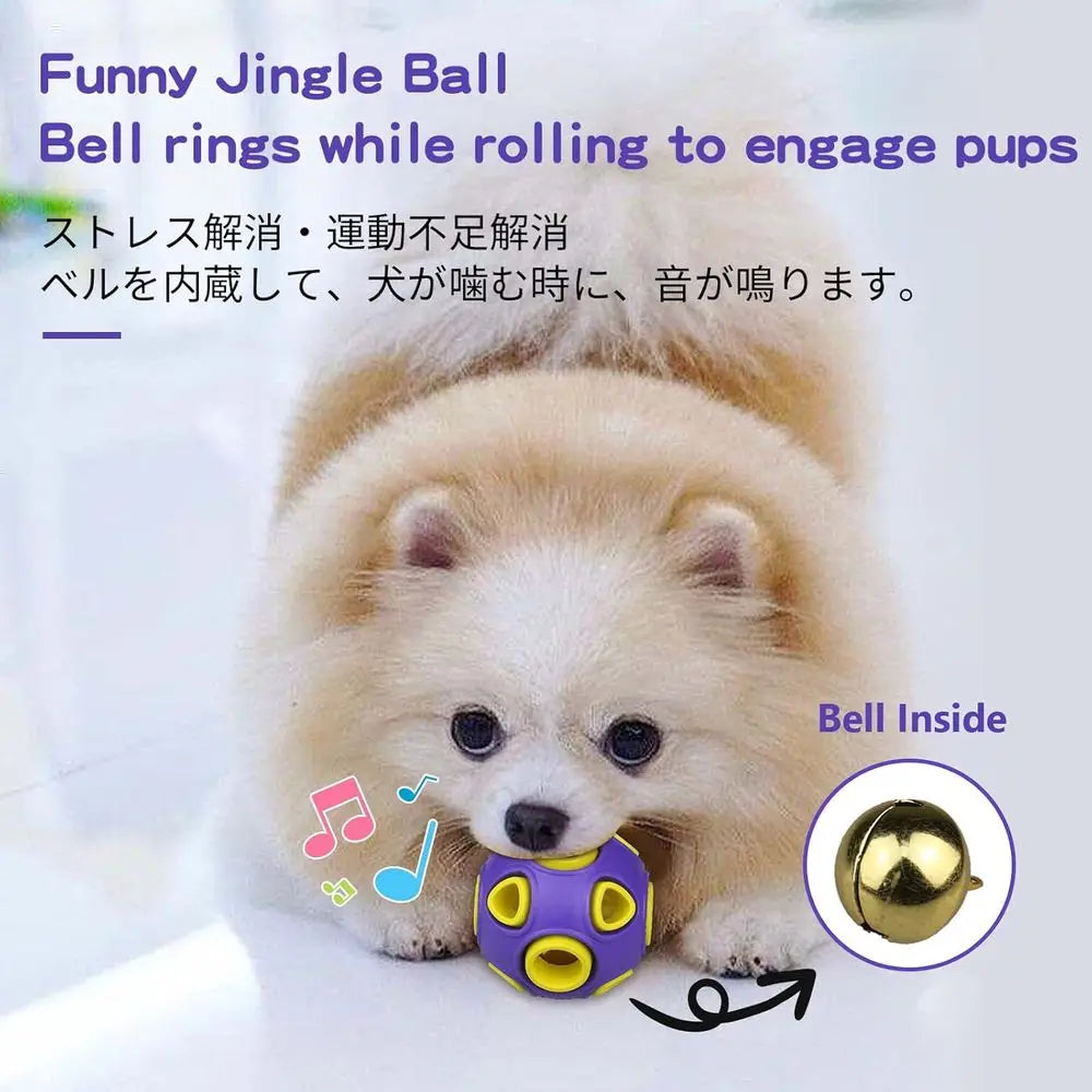 Dog Balls with Sound, [4 Pack] Rubber Bouncy Etch Ball or Puppies Small Dogs, 2” Interactive Pet Chew Toys