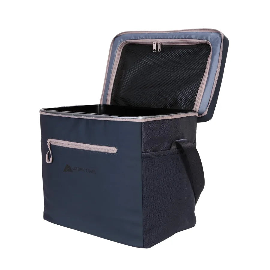 36-Can Soft-Sided Cooler with Removable Hard Liner for Outdoor Use, Black, Lightweight and Insulated