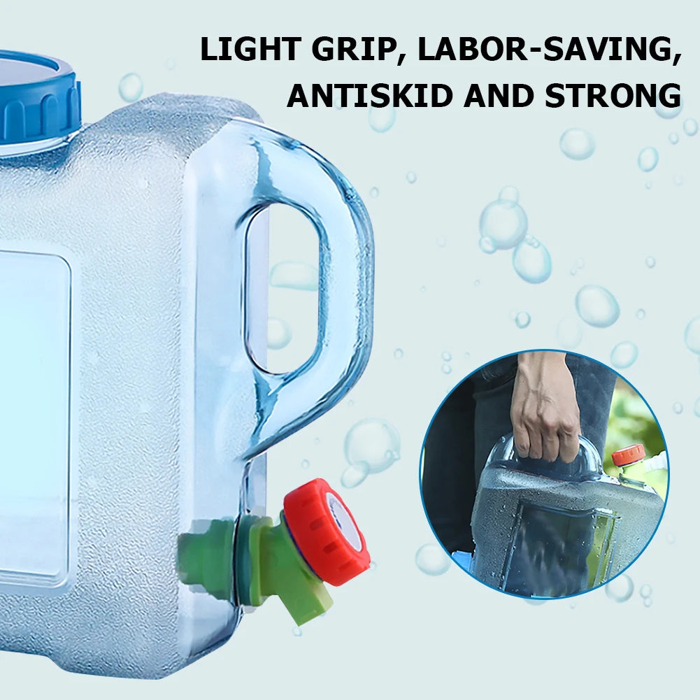 5/5.5/7.5/10/12/15/22L Capacity Pure Water Buckets Container With Faucet Portable Driving Water Tanks Emergency Water Storage