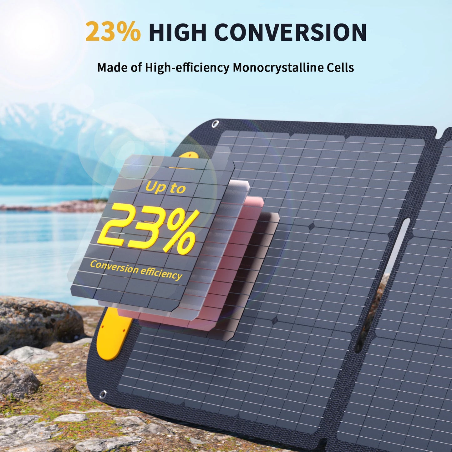 VS200 Portable Solar Panel 200W 19V Outdoor Rechargeable Solar Generator, High Efficiency Complete for Home Camping