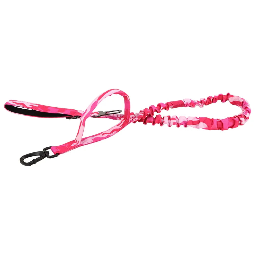 Military Adjustable Dog Leash Quick Release Elastic Rope With 2 Control Handles For Medium and Small Dogs Accessories