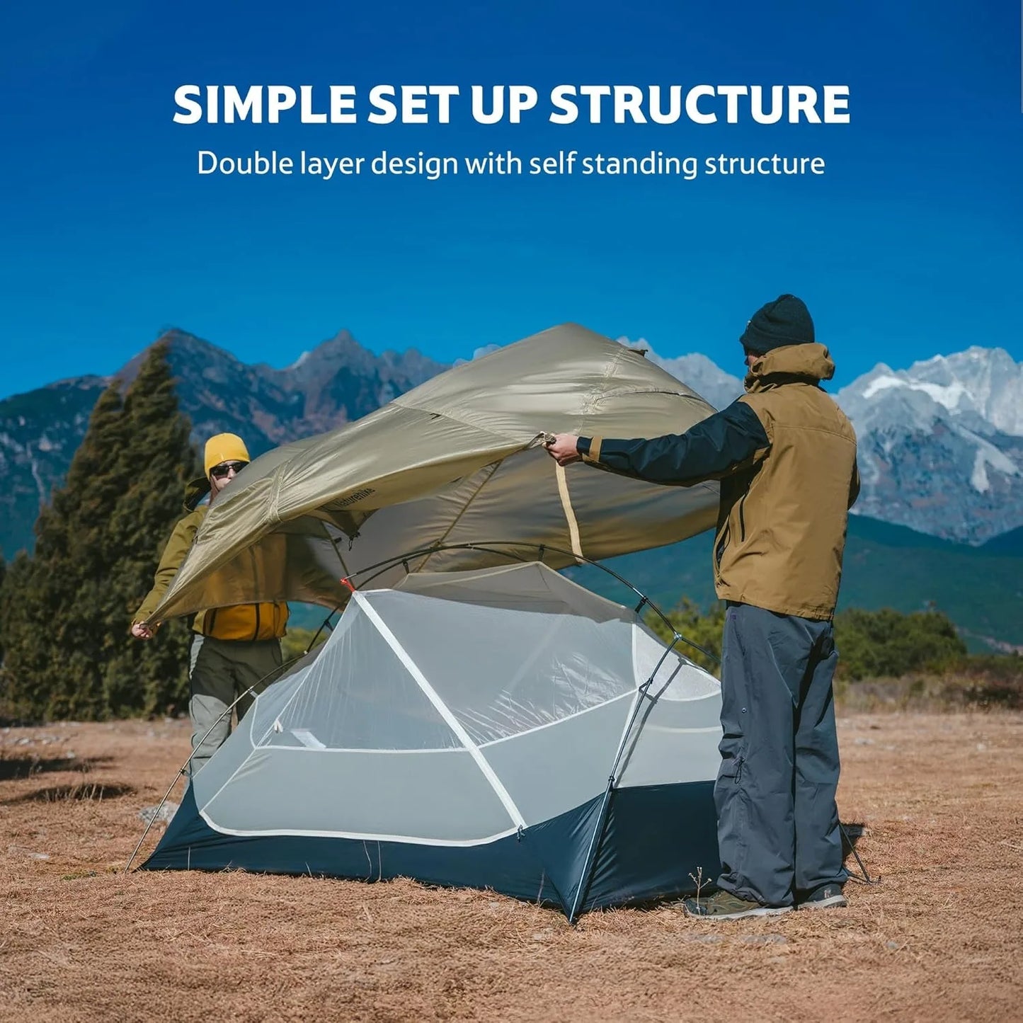 1 Person Tent Ultralight Camping Tent Outdoor Travel Double Layer Waterproof Tent 3 Season Hiking Tent