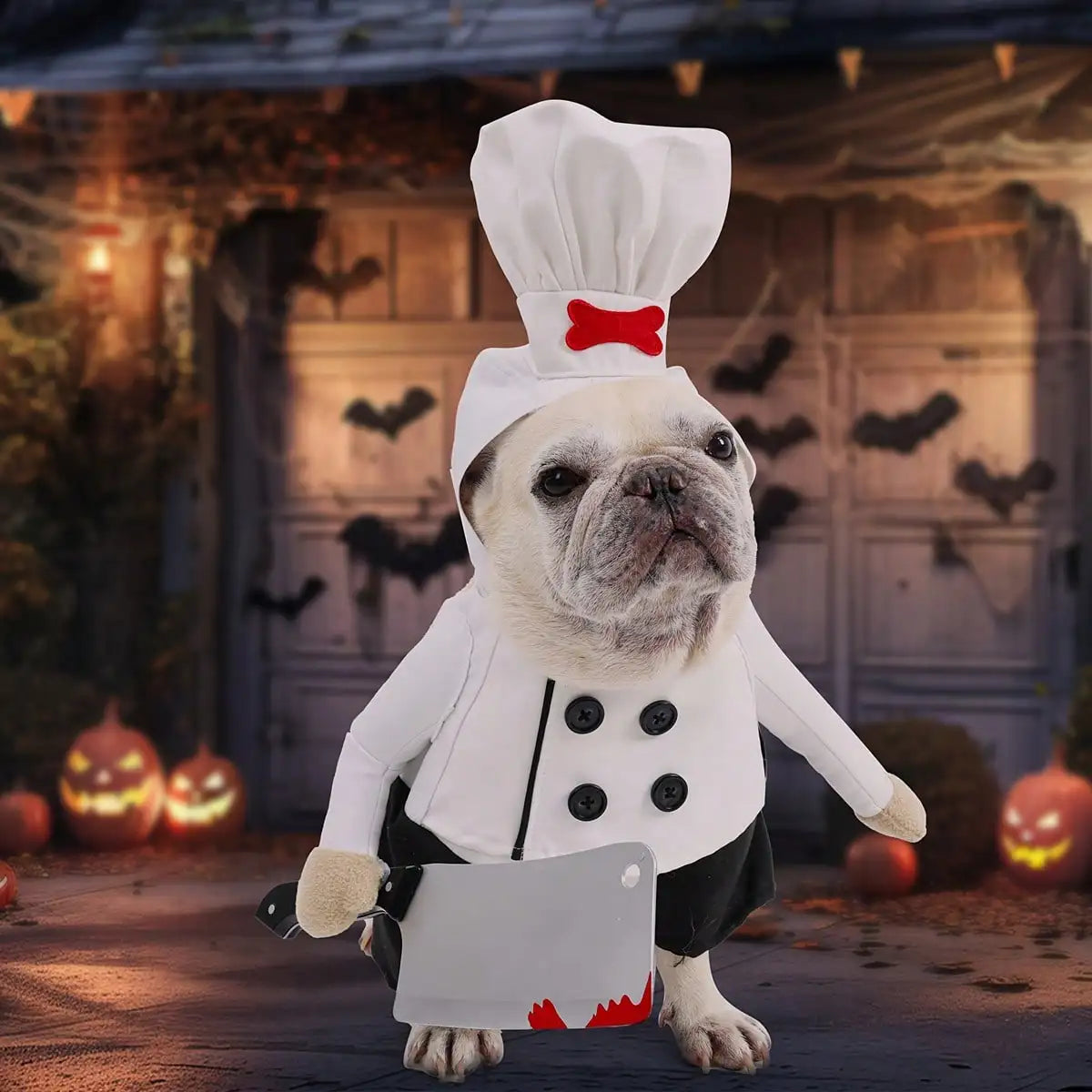 Dog Halloween Costumes, Dog Chef Costume Chef Hat Clothes Funny Holiday Clothes Outfit