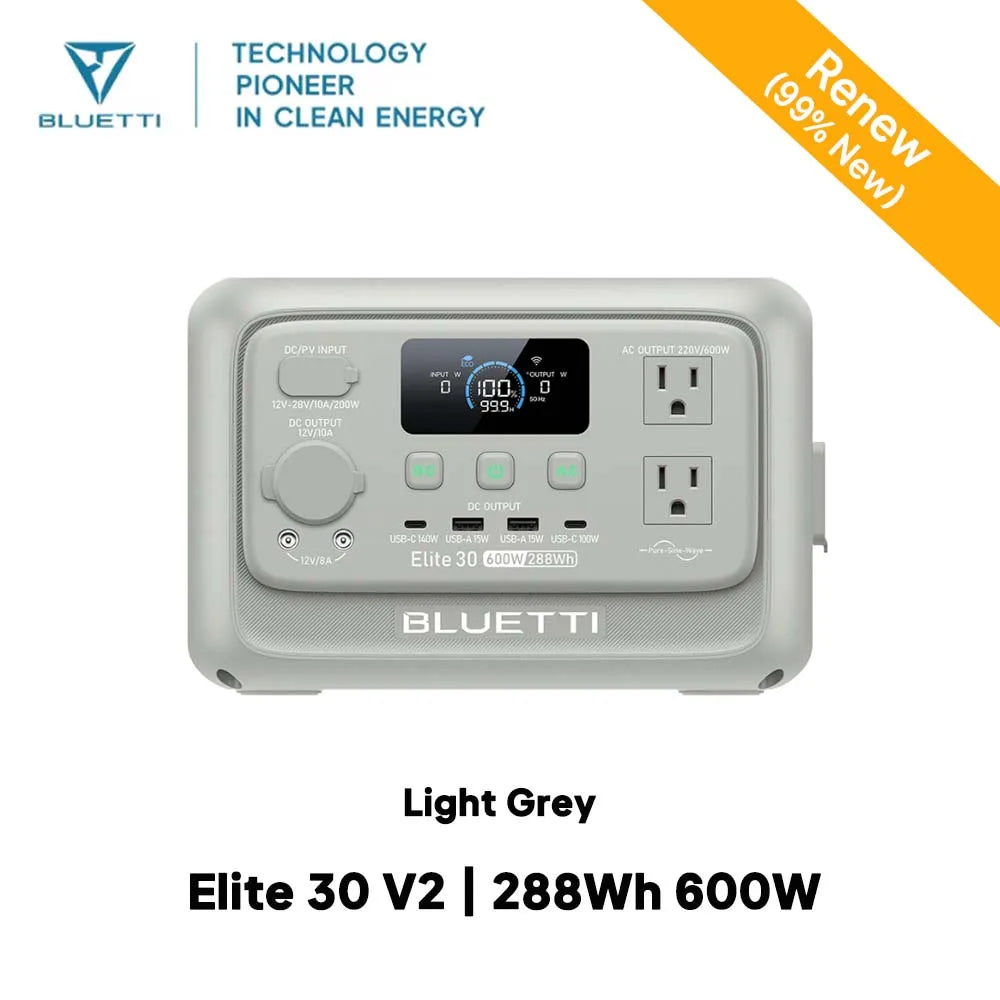 【Renew] Elite 30 V2 Portable Power Station 288Wh 600W Peak Large Capacity Solar Generator For Outdoor Camping Home Emerge