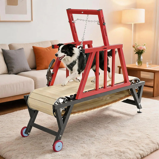 Dog Treadmill for Large/Medium Dogs with Brake, Training Products for Dogs up to 330 lbs, Dog Slatmill with 3 Adjustable Ramps for Healthy & Fit Dog Life, Use for Indoor Outdoor