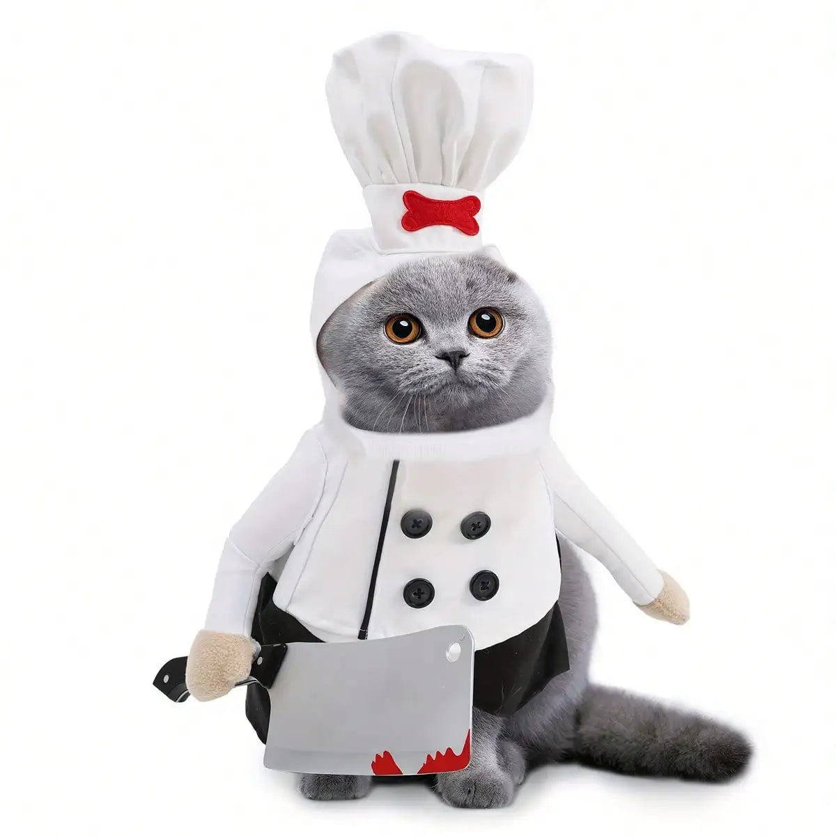 Dog Halloween Costumes, Dog Chef Costume Chef Hat Clothes Funny Holiday Clothes Outfit