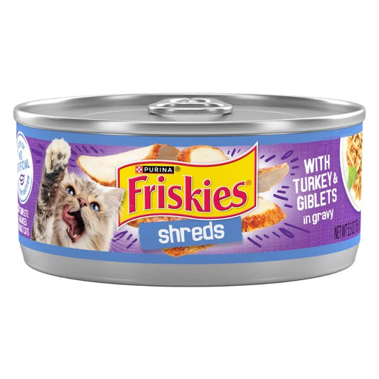 Shreds Gravy, Soft Turkey and Giblets, Wet Cat Food, 5.5 oz Cans, 24 Pack