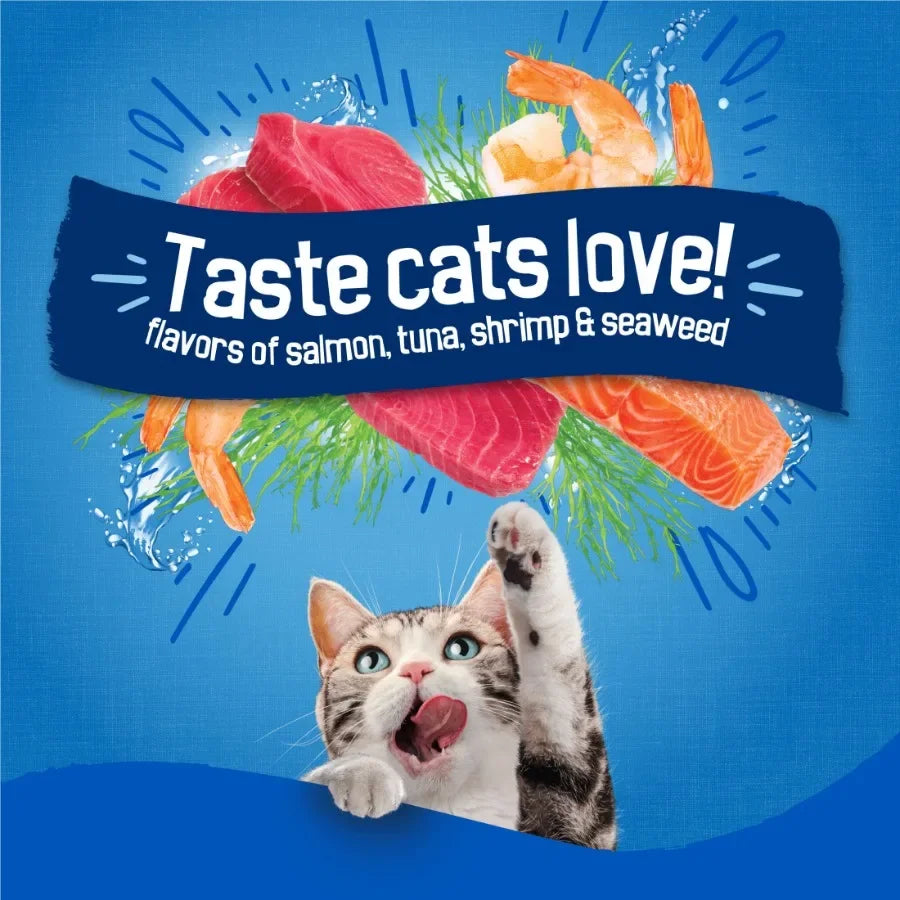 Dry Cat Food Seafood Sensations with Salmon, Tuna, and Shrimp Flavors, 16 lb Bag
