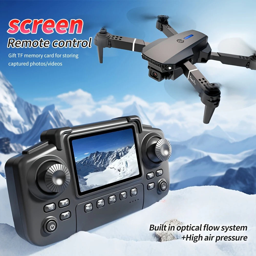 The 2026 Upgraded E88PRO MAX Foldable Drone Features Dual Cameras, Extra Batteries, an 8K Remote Control Screen, and One-Click Return-to-Home Functionality. Suitable for Beginners, It's an Ideal Holiday Gift.