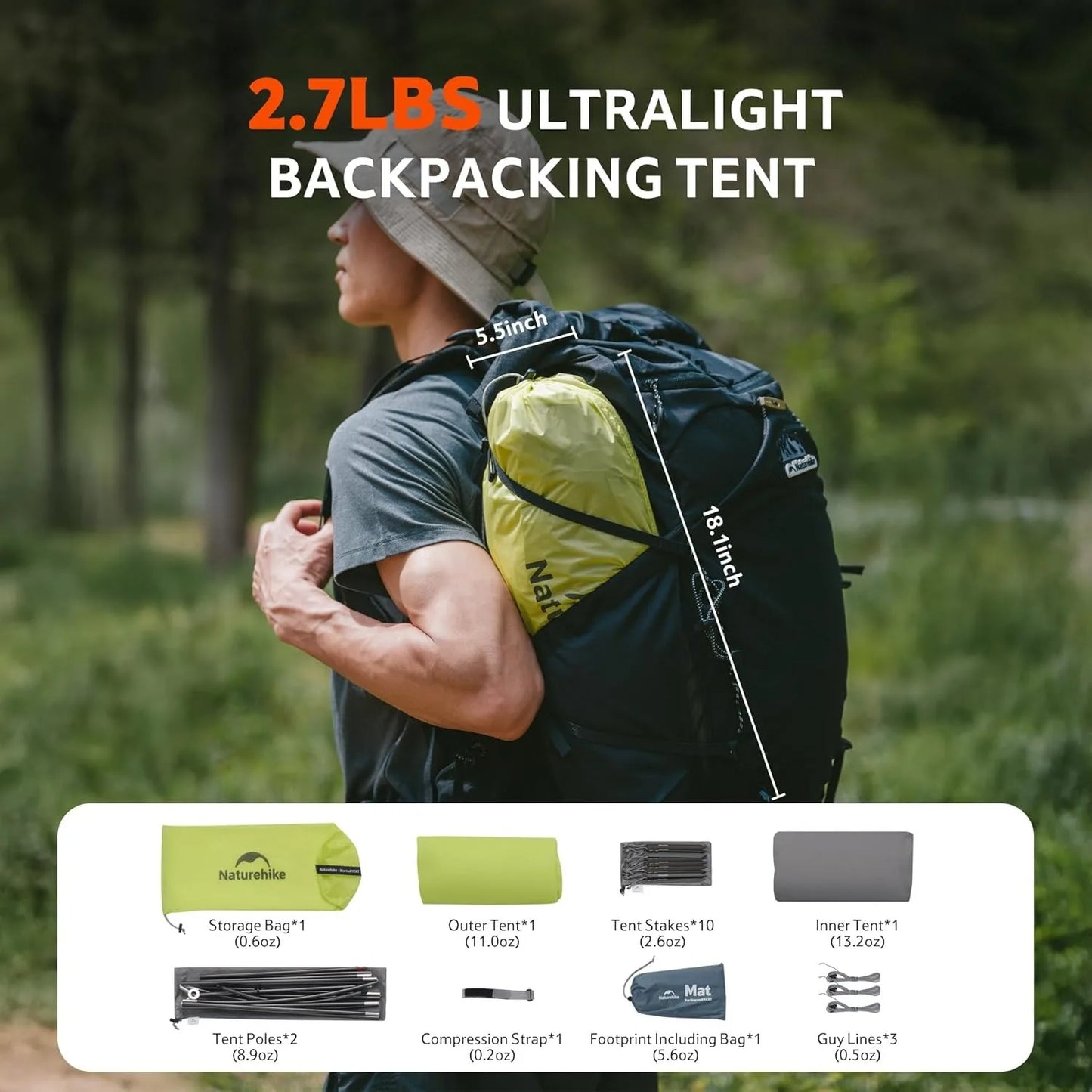 Star Trail EXT Hiking Tent Outdoor Camping Ultralight Rainstorm Protection Wild Tent 1-2 Person 0D Nylon Backpacking Tent