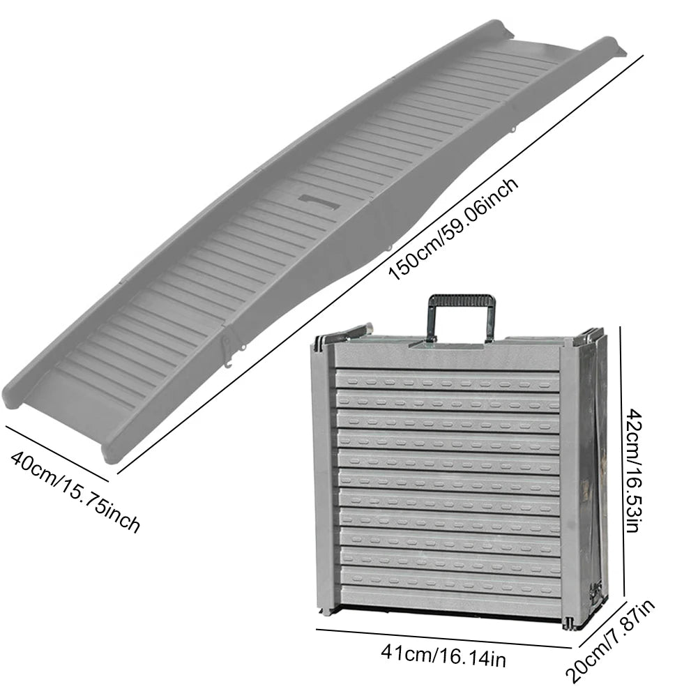 Folding Dog SUV & Truck Ramp 59" x 15.8" Foldable Car Ramp for Dogs Non-Slip Rug Surface for Medium & Large Dogs Get Into A Car