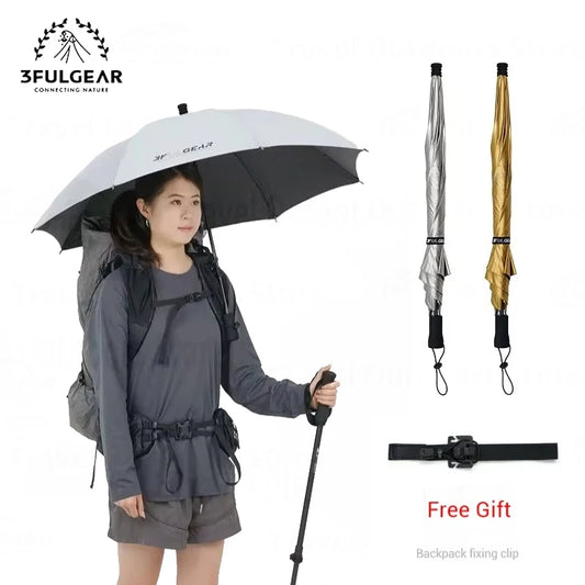 Hiking Umbrella Carbon Fiber Portable Rainproof Ultralight Hands-free for Outdoor Traveling Novelty Camping Equipment