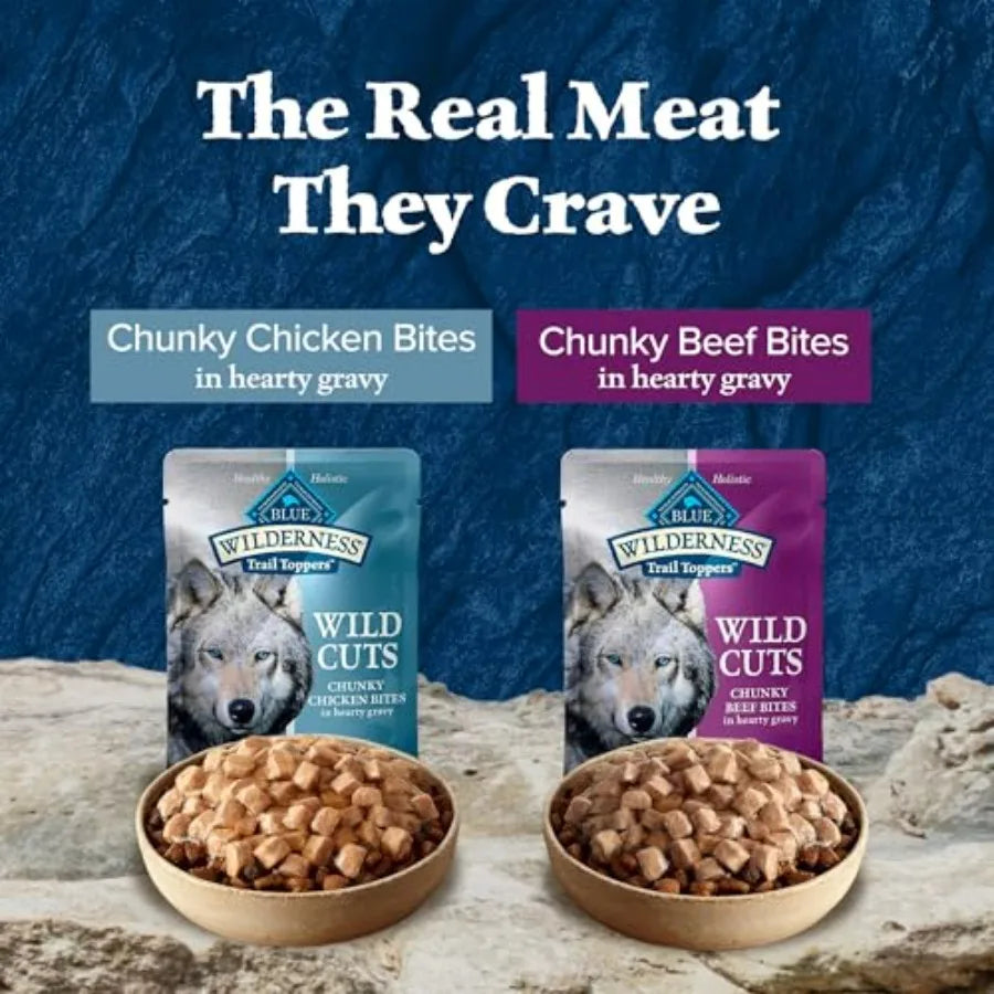Trail Toppers Wild Cuts Wet Dog Food Variety Pack, High-Protein and Grain-Free, Made with Natural Ingredients, and F
