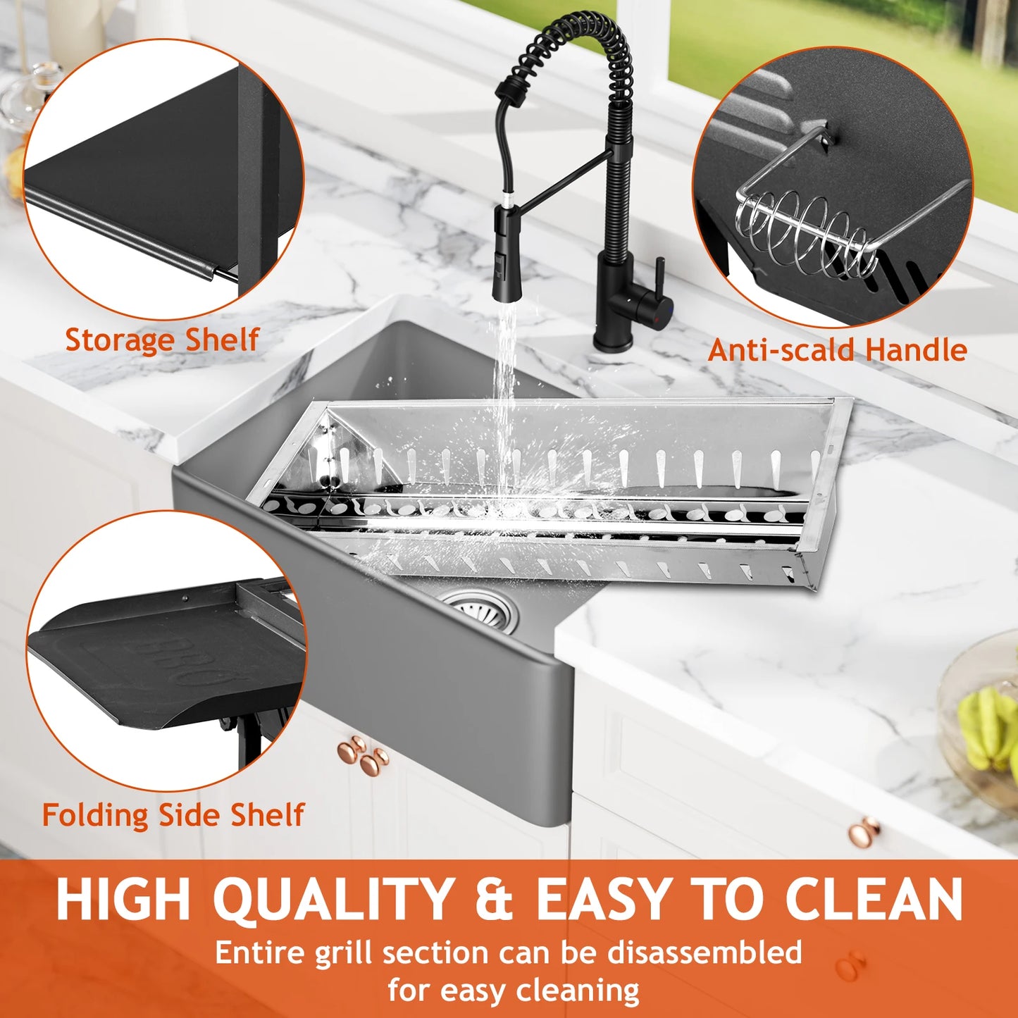 Portable Charcoal Grill Foldable Kabob Barbecue for Camping Hibachi Griddle Lamb Skewer Garden Backyard Party Picnic Black