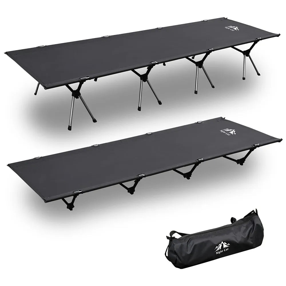 Camping Cot Bed - Portable Folding Sleeping Cots for Adults 1-Person Outdoor Elevated Off-Ground Beds Easy Set-Up Army Sleeping Bed
