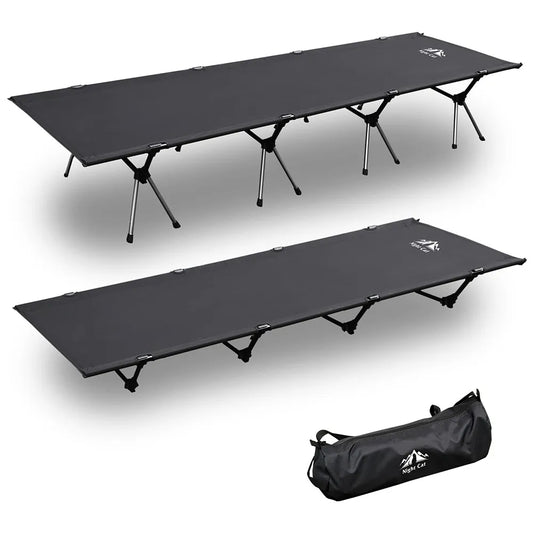 Camping Cot Bed - Portable Folding Sleeping Cots for Adults 1-Person Outdoor Elevated Off-Ground Beds Easy Set-Up Army Sleeping Bed