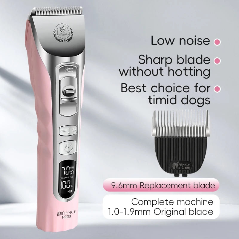 New Upgrade 5000mA Capacity Cordless LCD Screen Pets Dog Grooming Clippers Rechargeable Haircut Shaver for Trimming Salon